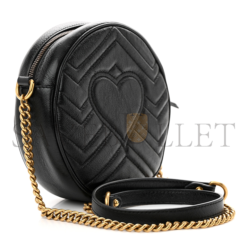GUCCI GG MARMONT MINI ROUND SHOULDER BAG 550154 (18.5*18.5*6.5cm)